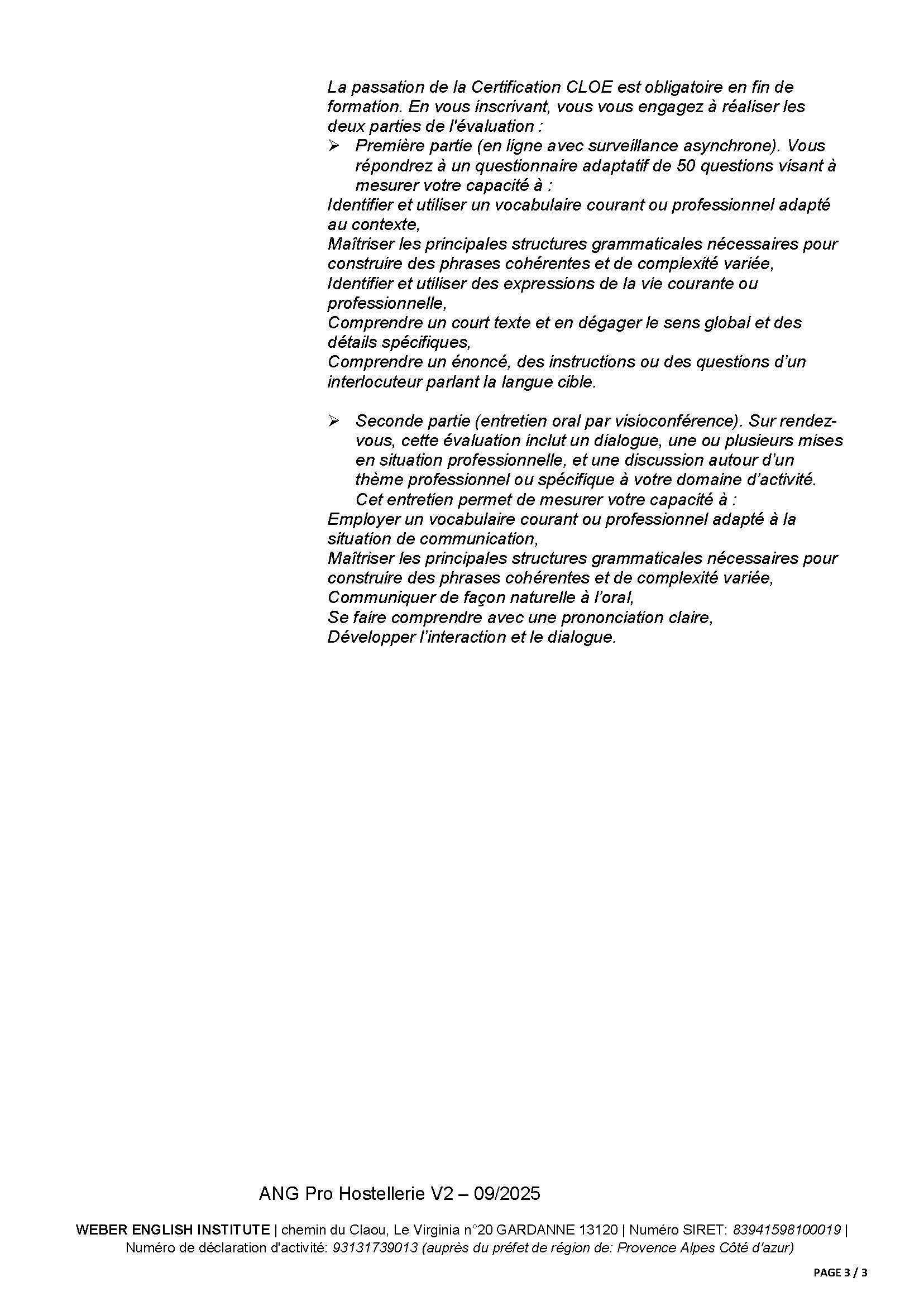 Anglais pro niveau débutant